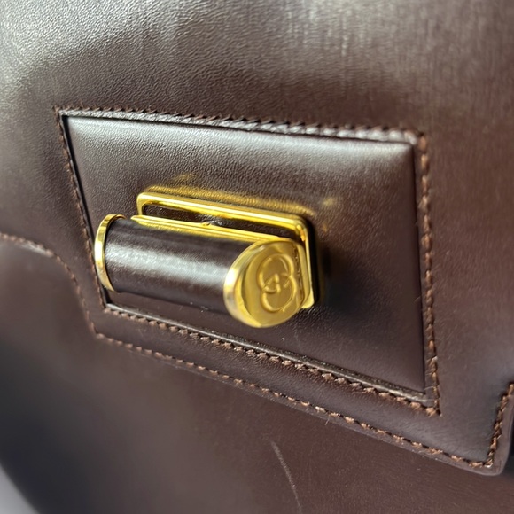 Vintage Gucci Turn-lock Brown Leather Shoulder bag - Picture 4 of 15